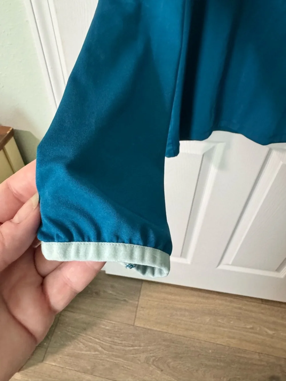 PINK Victoria's Secret Teal Half-Zip Pullover with Mint Accents - Picture 4 of 7
